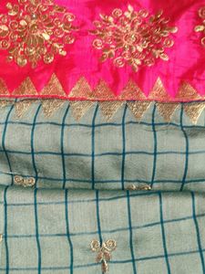 Classic olive green saree