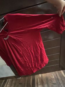red/Maroon Top with Detail