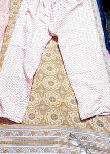 Pure Cotton Kurti Set With New Saree