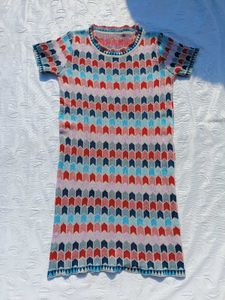 Y2k Chic Patterned Shimmery Dress ♥️