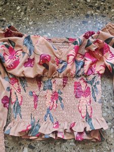 Floral Smocked Crop Top