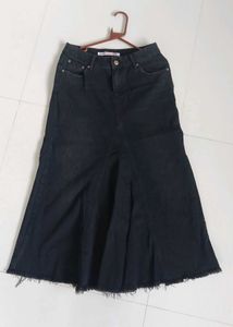 Y2K Denim Maxi Skirt