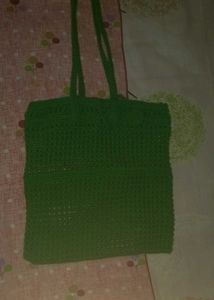 Handmade Green Crochet Tote Bag