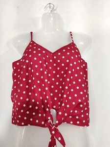 Shein Maroon Front Tie Top ( Women)