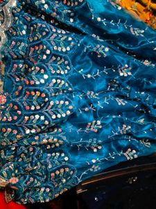 Teal Embroidered Ethnic Gown
