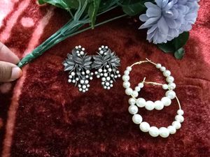 4 Earrings Combo + Black Necklace