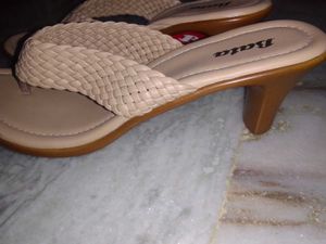 bata nude colour heeled sandals