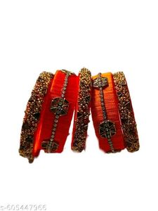 Orange Bangles - Set of 4