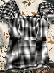 Gingham Black Mini Dress