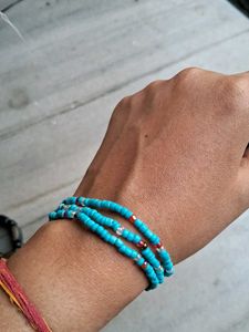Turquoise Seed Bead Bracelets (Set of 3)