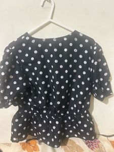 Black &amp; White Polka Dot Fabric