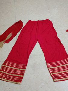 Red &amp; Orange Printed Suit