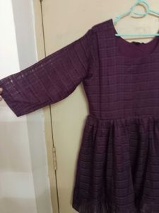 Purple Square Neck Dress