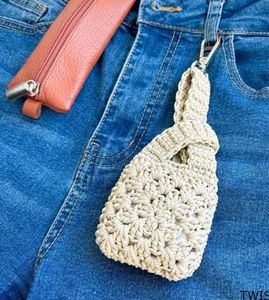 Macrame Mini Bag For Coins And Ear Bud