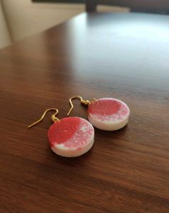 Cute Red &amp; White Drop Earrings