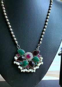 Monalisa stones Statement Necklace without Earring