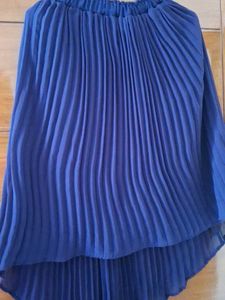 Blue Pleated Skirt