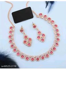 Rose Gold Polished Necklace Without Earrings