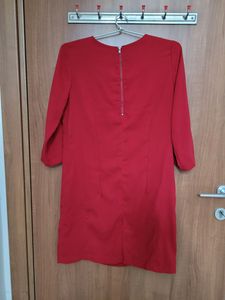 Shoppers Stop Red Solid Dress SIZE M