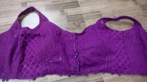 Purple 🟣 Sleevless Ready Made Blouse