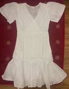 White Lace Wrap Dress