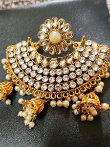 Grand Gold and Stone Traditional Bahubali Earring