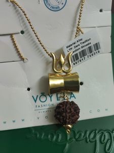 Trending Shiva Damru Rudraksha Pendent With Chain