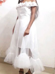 White Floral Off-Shoulder Dress