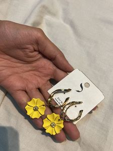 Floral Yellow Earrings