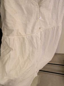 White Button-Front Mini Dress