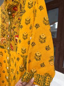 Mustard Printed Kurta