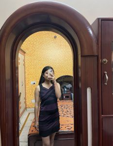 Purple black dress with earring