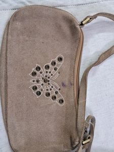 Pure Leather CLUTCH  Camel Color Miner Stain