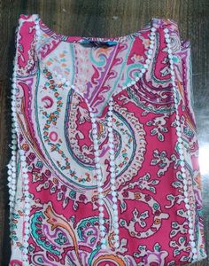 Pink Paisley Print Kurta