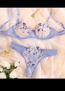 Floral Lace Embroidery Lingerie Set