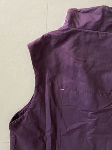 Purple Sleeveless Vest Winter Wear