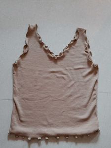 Ribbed Ruffle Tank Top