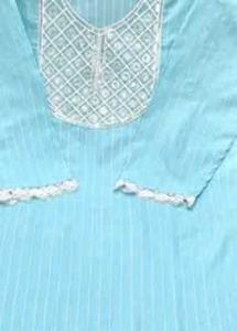 Light Blue Embroidered Kurti
