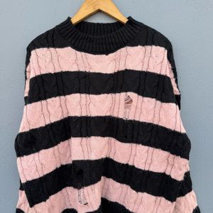 Striped Distressed Sweater