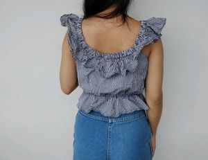 Gingham Ruffle Top