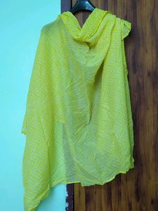Yellow Printed Palazzo Pants (M)&amp; Matching Shawl