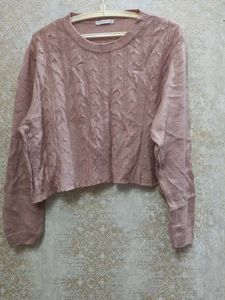 Pink Knit Crop Sweater