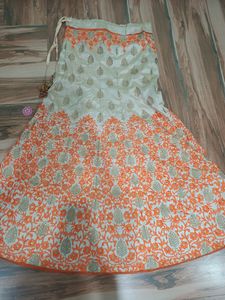 Beautiful Orange - Golden Lehanga Choli