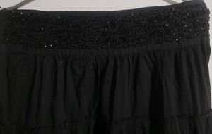 Elegant Black Tiered Skirt