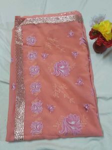 A Georgette Saree With Blause