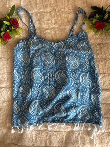 Blue Paisley Tank Top