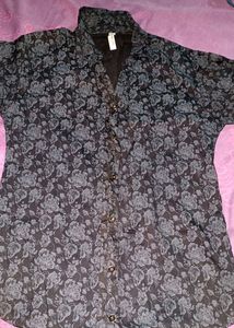 Black Floral Shirt For Women