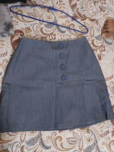 Buttoned Mini Skirt