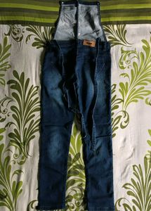 Denim Button-Down Overalls