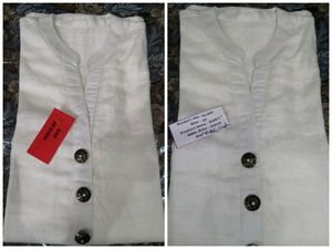 New pure Linen White Kurti